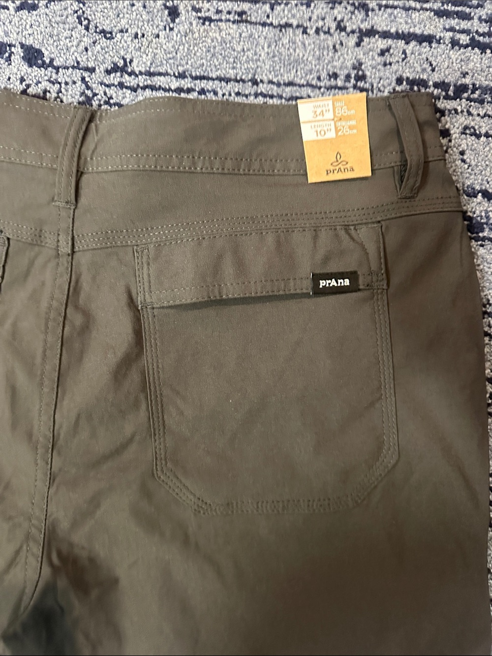 NWT Prana Stretch Zion Short II Men's Cargo Shorts in Dark Iron size 34 10in - Picture 2 of 6